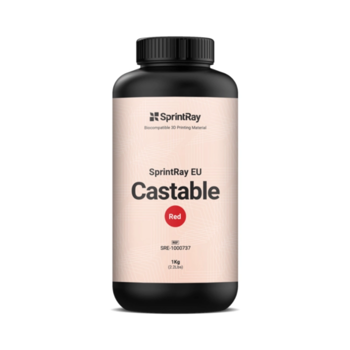 Pot de 1L de résine EU Castable Red de la marque SprintRay