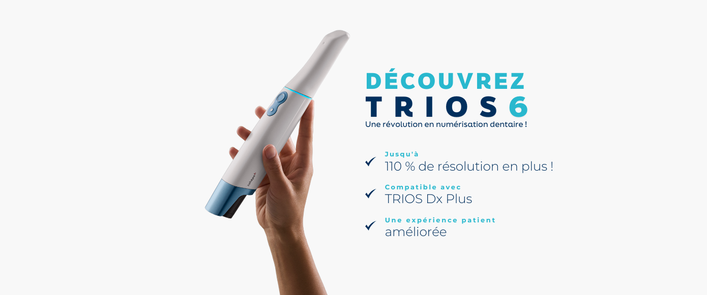 Visuel pour présenter la TRIOS 6 de la marque 3Shape